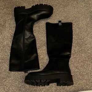 Crow Lug Sole Knee Boots